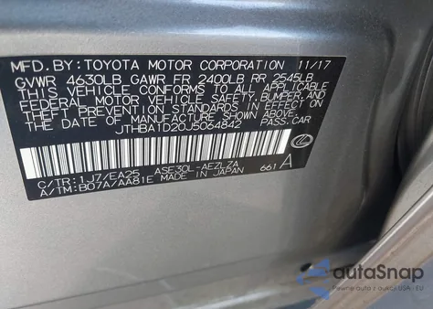 2018 Lexus Is 300 из США, поврежденный, VIN JTHBA1D20J5064842